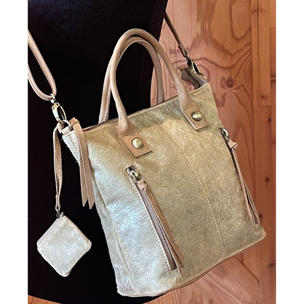 Anthropologie Miss Albright Athena Calf Hair Crossbody‎ Tote - Picture 2 of 10